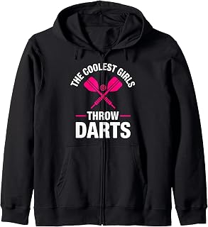 Funny Dart Art For Women Girls Mom Dart Lover Dart Board Zip Hoodie