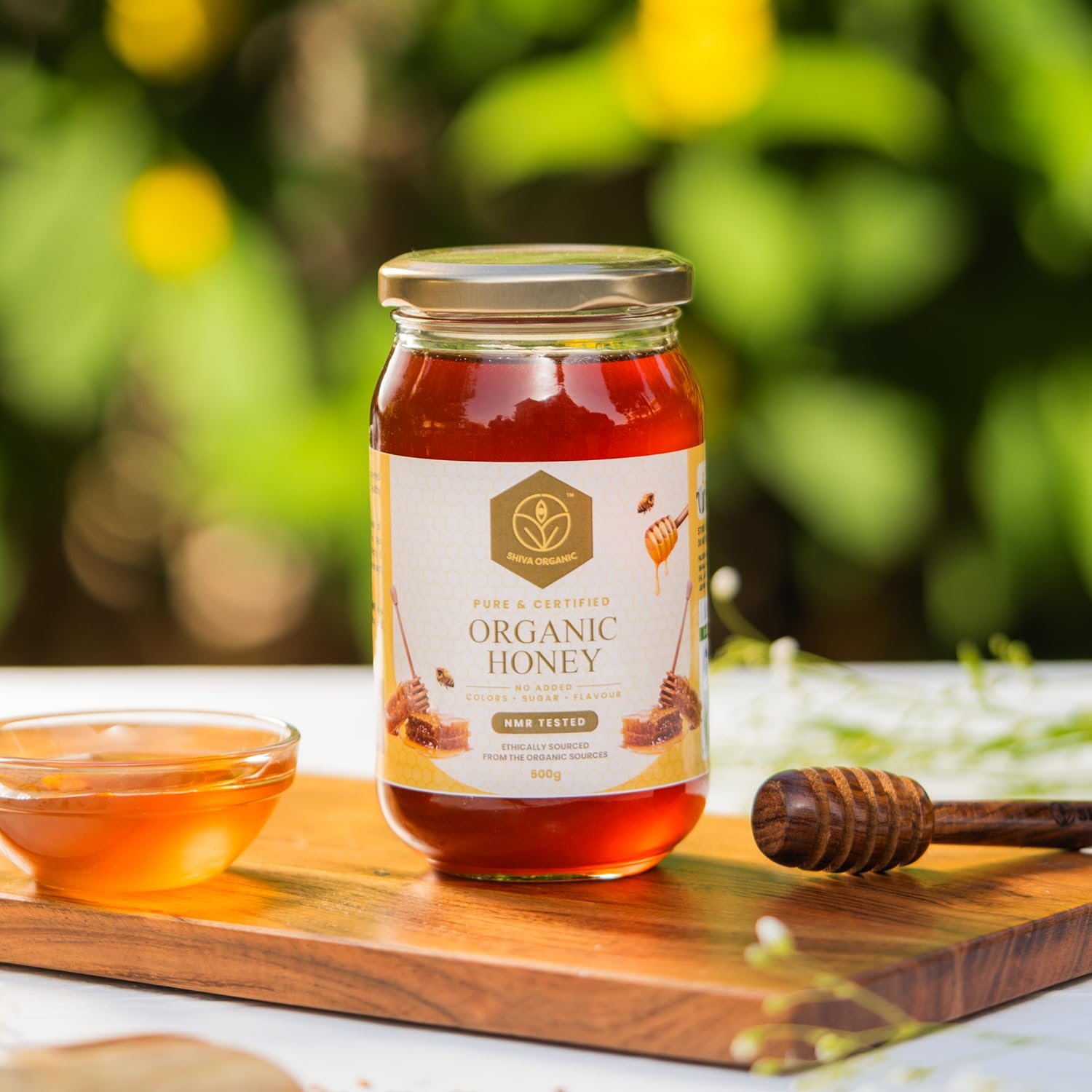 Shiva Organic's NPOP Organic Certified Honey - NMR Tested, Natural Honey, No Added Sugar, Flavorful - 17.63 ounces (500g)