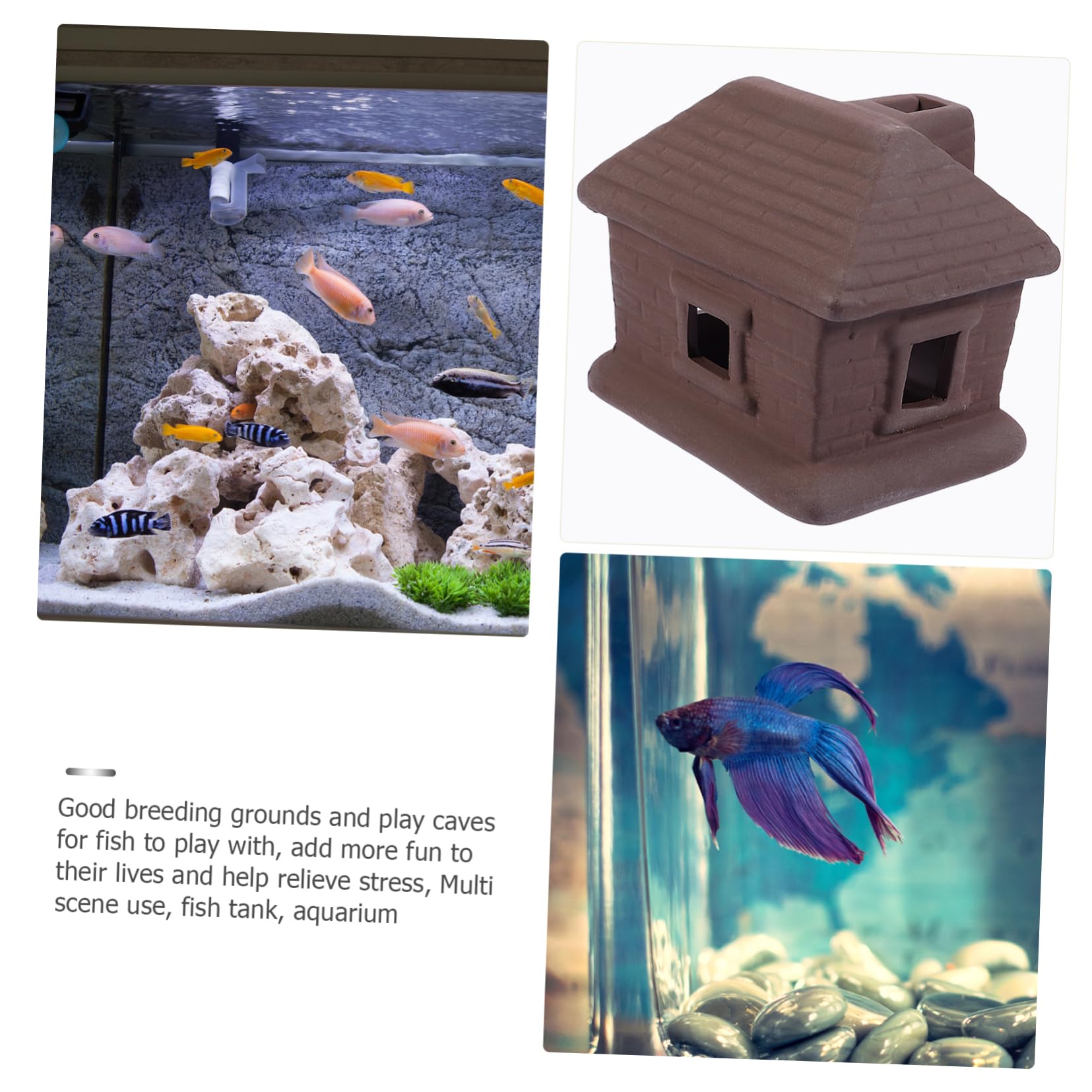 Sosoport 3stücke Aquarium Dekoration Fischhöhle Für Zucht Und Versteckmöglichkeiten Im Fischbecken Lebensnahe Gestaltung Für Aquarienlandschaften Für Fische Und Garnelen