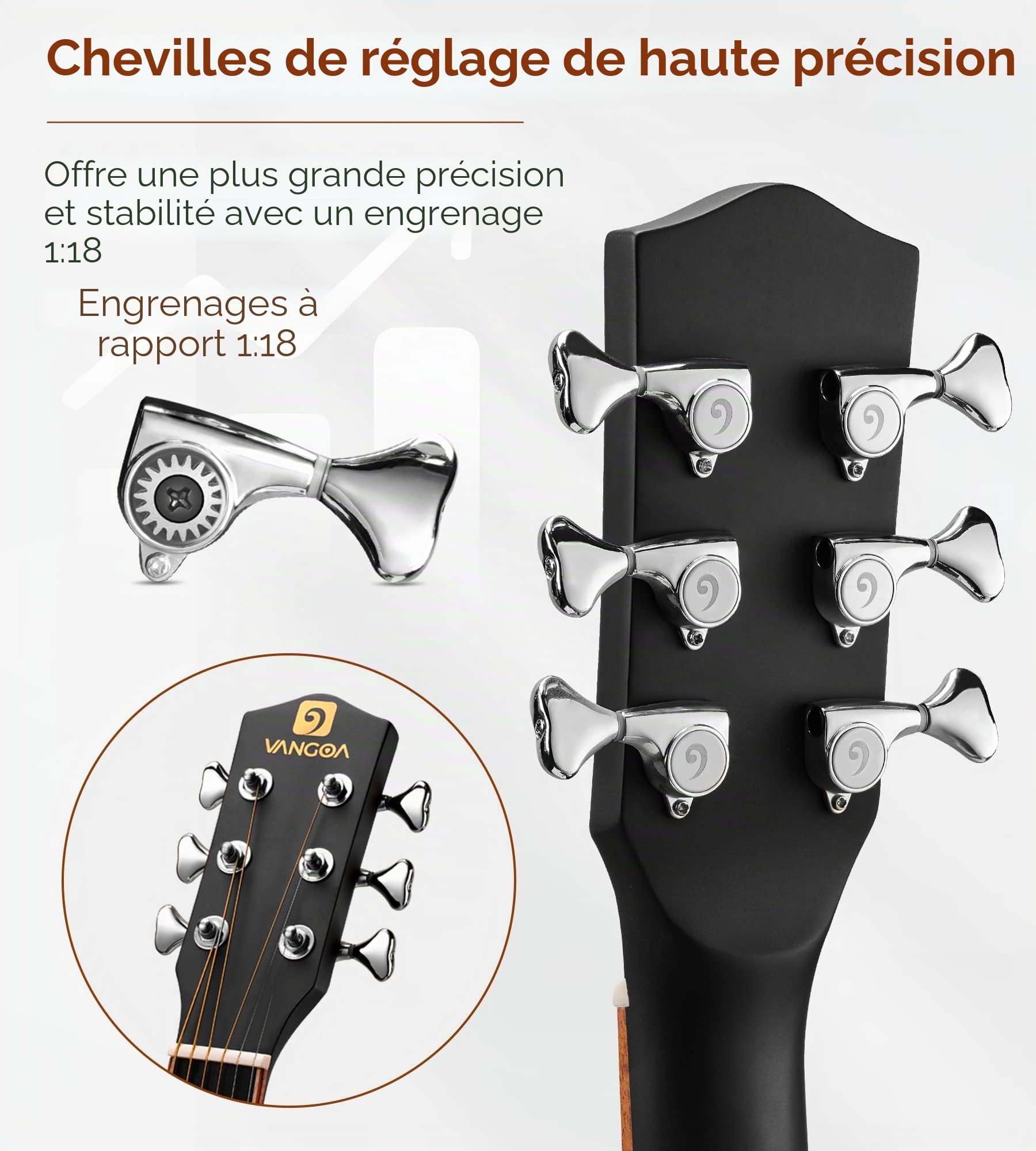 Vangoa 4/4 Guitare Électro-acoustique 41 pouces 4 Bandes EQ Pan Coupé Guitare Électrique Acoustique Adulte Pleine Taille avec Kits pour Débutants, Noir