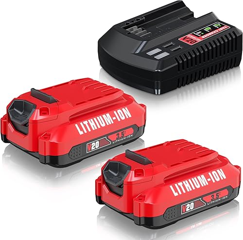 Bonadget 2Pack 3.5Ah Juego de Batería y Cargador para Reemplazo de Batería 20V de Craftsman para Craftsman V20 CMCB202 CMCB2011 CMCB205 Batería de