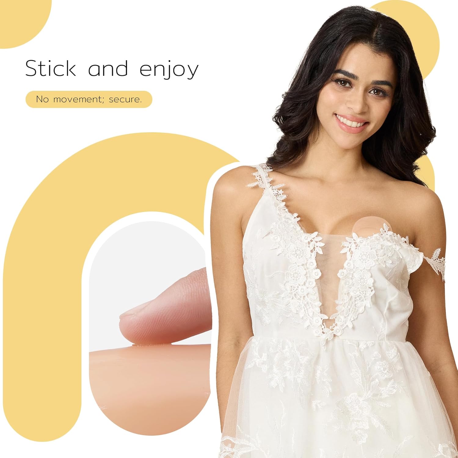 Niidor Nipple Covers for Women - Reusable Sticky Silicone Pasties With Lift - No Show Breast Petals - Circle Style Avaliable - Image 4