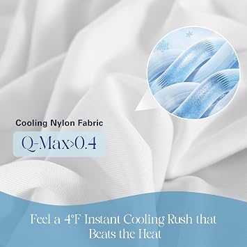 DOWNCOOL 4-Piece Cooling Sheet Set King Size, Cooling Bed Sheets for Hot Sleepers and Night Sweats, Q-Max>0.4, Soft & Breathable Summer Bedding Sheets, Deep Pocket Up to 15, White
