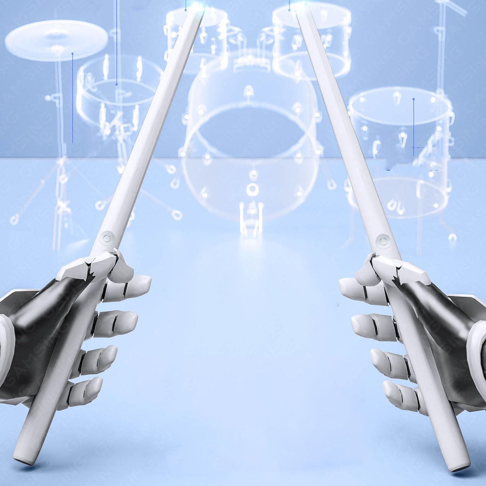 Batería electrónica, tocar la batería en cualquier lugar en cualquier momento, Virtual Air Drum Set con altavoz para bateristas principiantes practicantes Instrumentos musicales