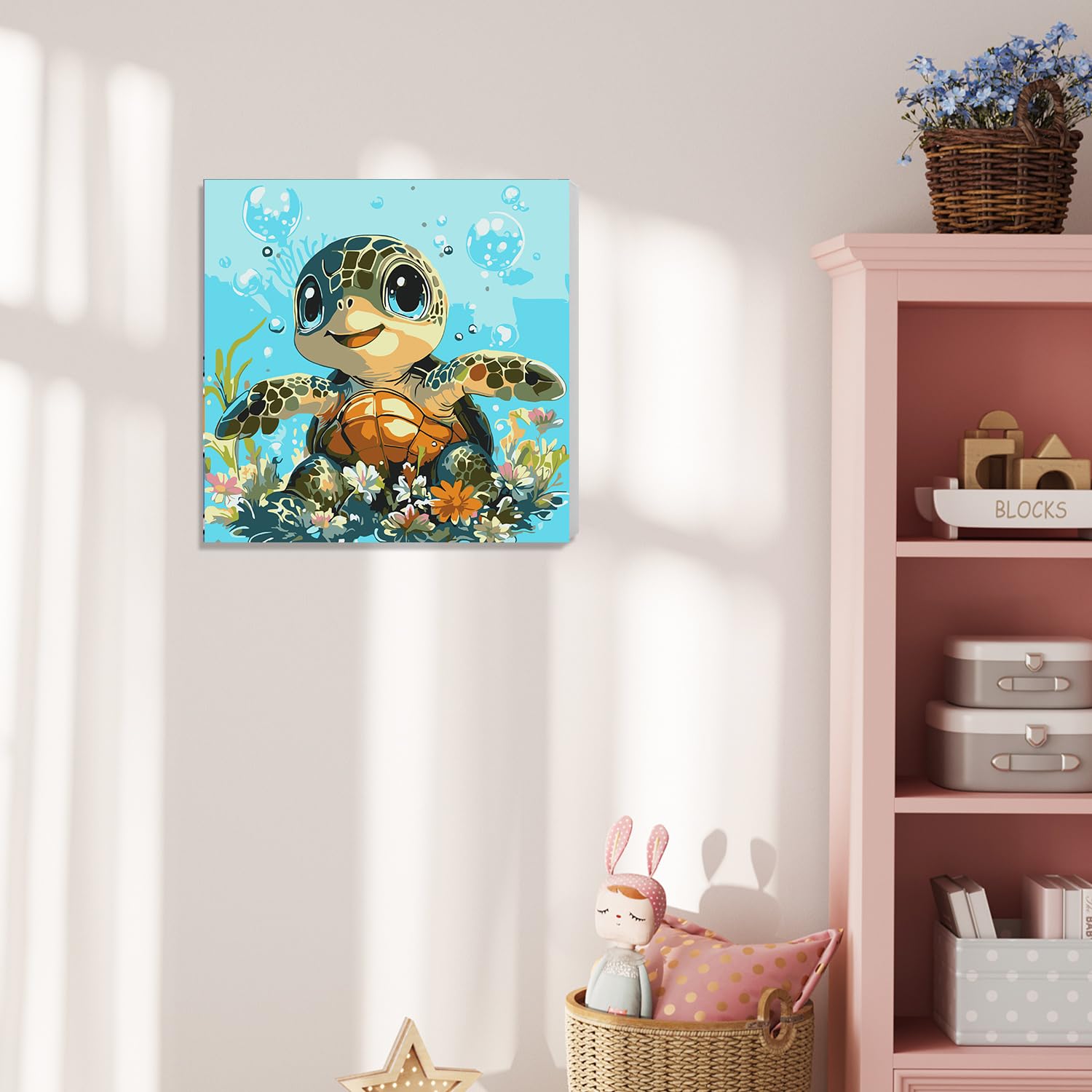 Pintura Por Números Infantil De Tortuga Marina | Con Marco Y Caballete | 20 X 20 Cm | Edad 9-12 Años | Regalo Creativo