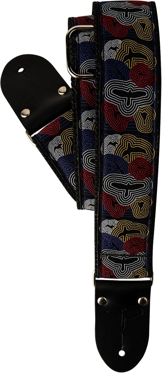 PRS Jacquard 2 inches Guitar Strap Retro, Red Blue White and Yellow