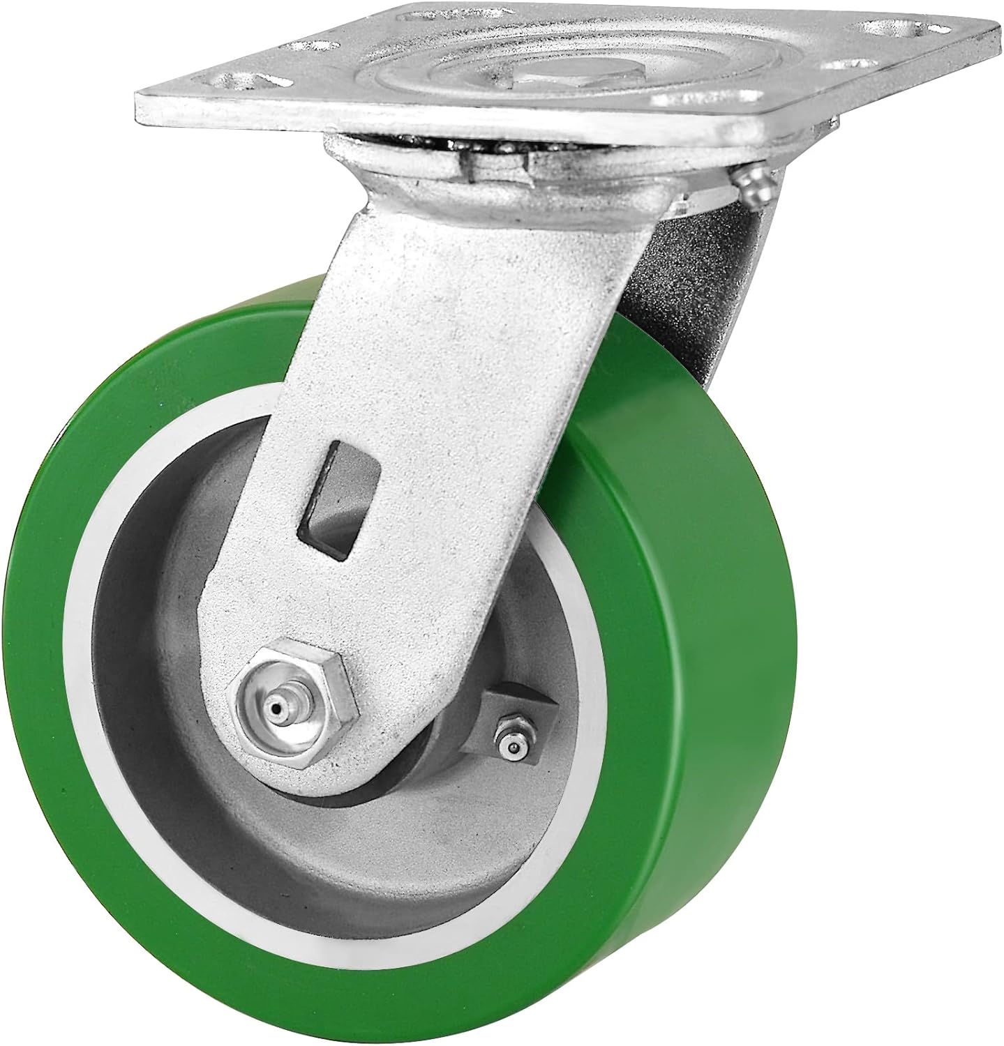 5x2 Heavy Duty Casters -Industrial Casters, Polyurethane on Aluminum Caster Wheel- with up to 1000LB Capacity - Widely use for,U-Boat Platform Trucks (1 Swivel)