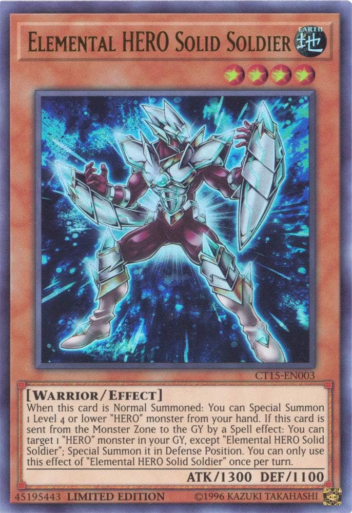 Elemental Hero Solid Soldier (CT15-EN003) - 2018 Mega-Tins Promos - Limited Edition - Ultra Rare