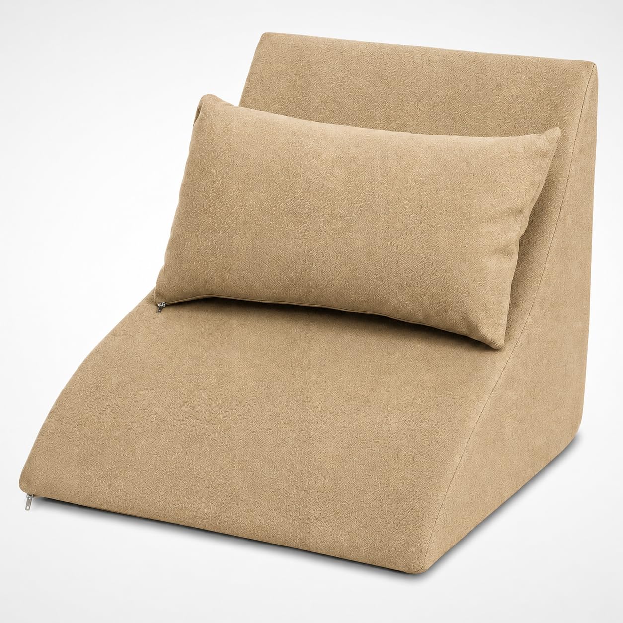 Cuscino per Letto e Divano - Cuscino a Cuneo dalla Forma Ergonomica più un Comodo Cuscino del Divano per Leggere, Guardare la TV e Rilassarsi (marrone chiaro)