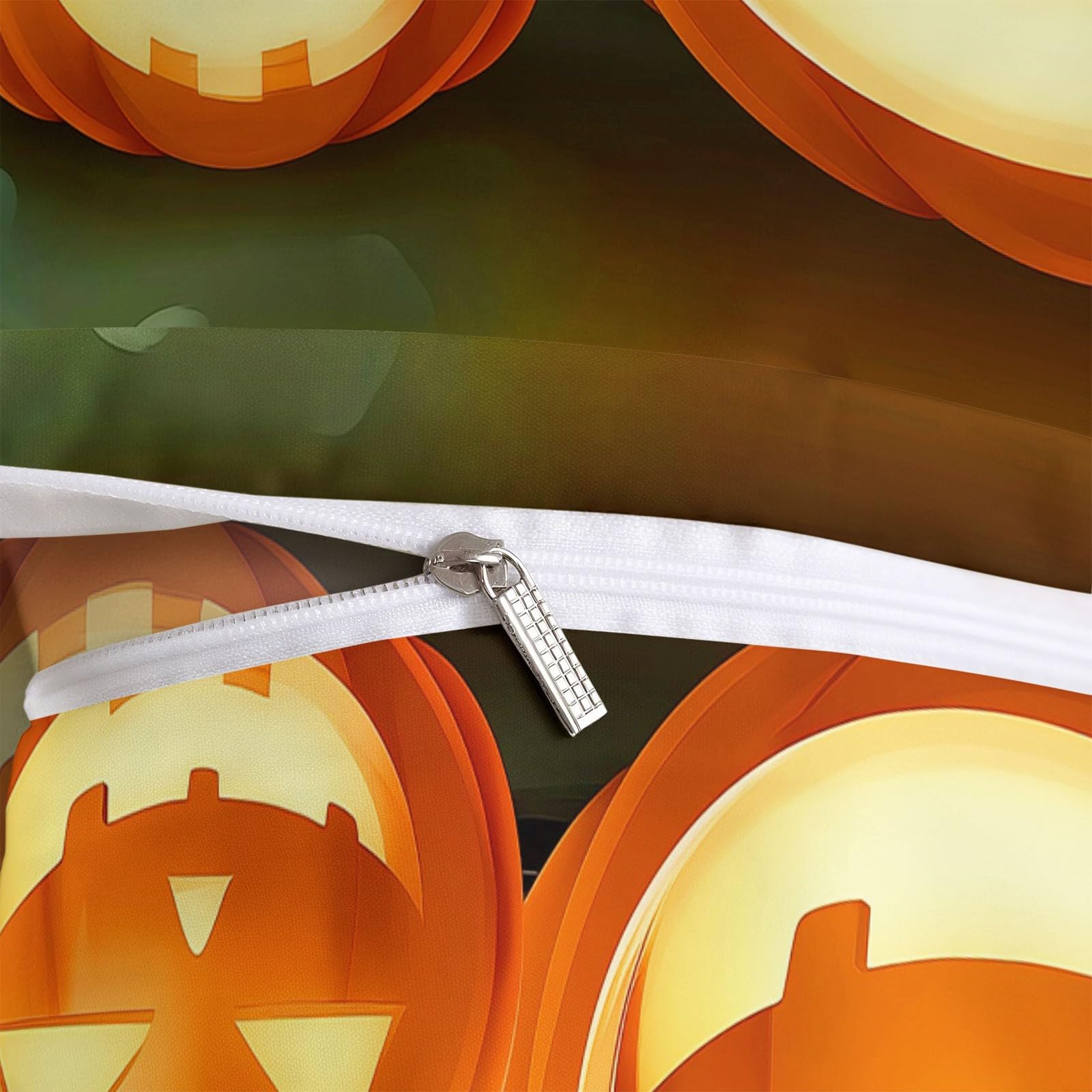 Zestaw kołder motyw Halloween kreskówka dynia, szczotkowana mikrofibra zestaw pościeli z 2 poszewkami na poduszki miękka hipoalergiczna poszewka na kołdrę 260 x 220 cm wielokolorowa, zestaw poszewek