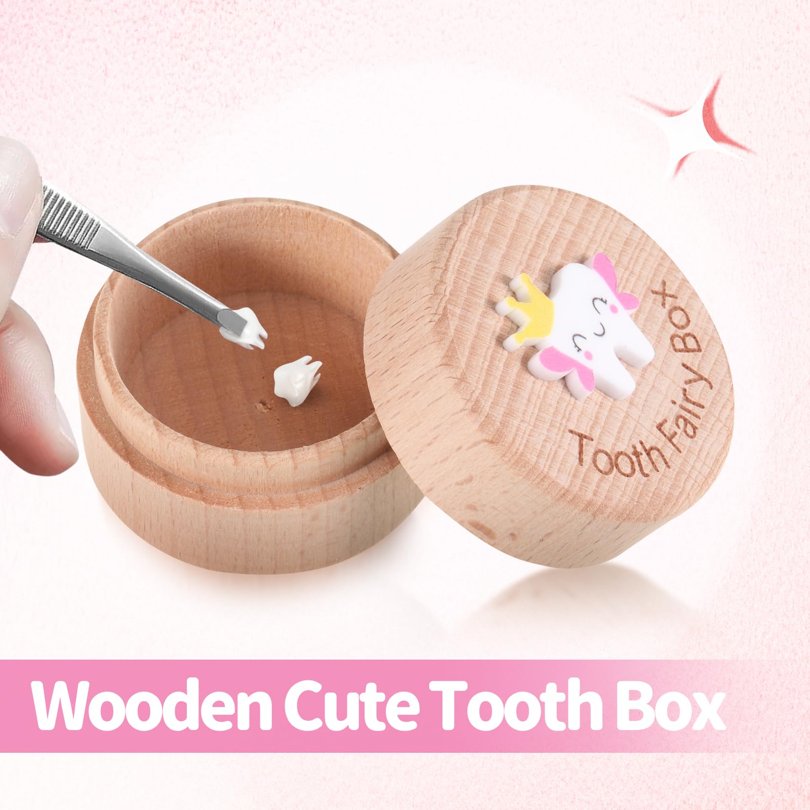 SIWOKJJO Tooth Fairy Box, Tooth Fairy Bag for Girls Girl Keepsake Organizer, Lost Teeth Holder Box, Tooth Storage Box - Image 4