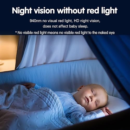 Miniatura 3 de Monitor de bebé WiFi, cámara de seguridad interior 1080P para mascotas mayores con detección de movimiento, audio de 2 vías, visión nocturna, sensor