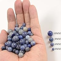 Vista 98 de 200 cuentas redondas y sueltas de cristal de cuarzo gris natural de 0.32 pulgadas (8 mm) para joyería y manualidades