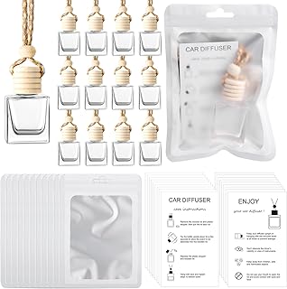 Boao 100 Sets Hanging Car Air Freshener Diffuser Bottles with Instruction Card and 4