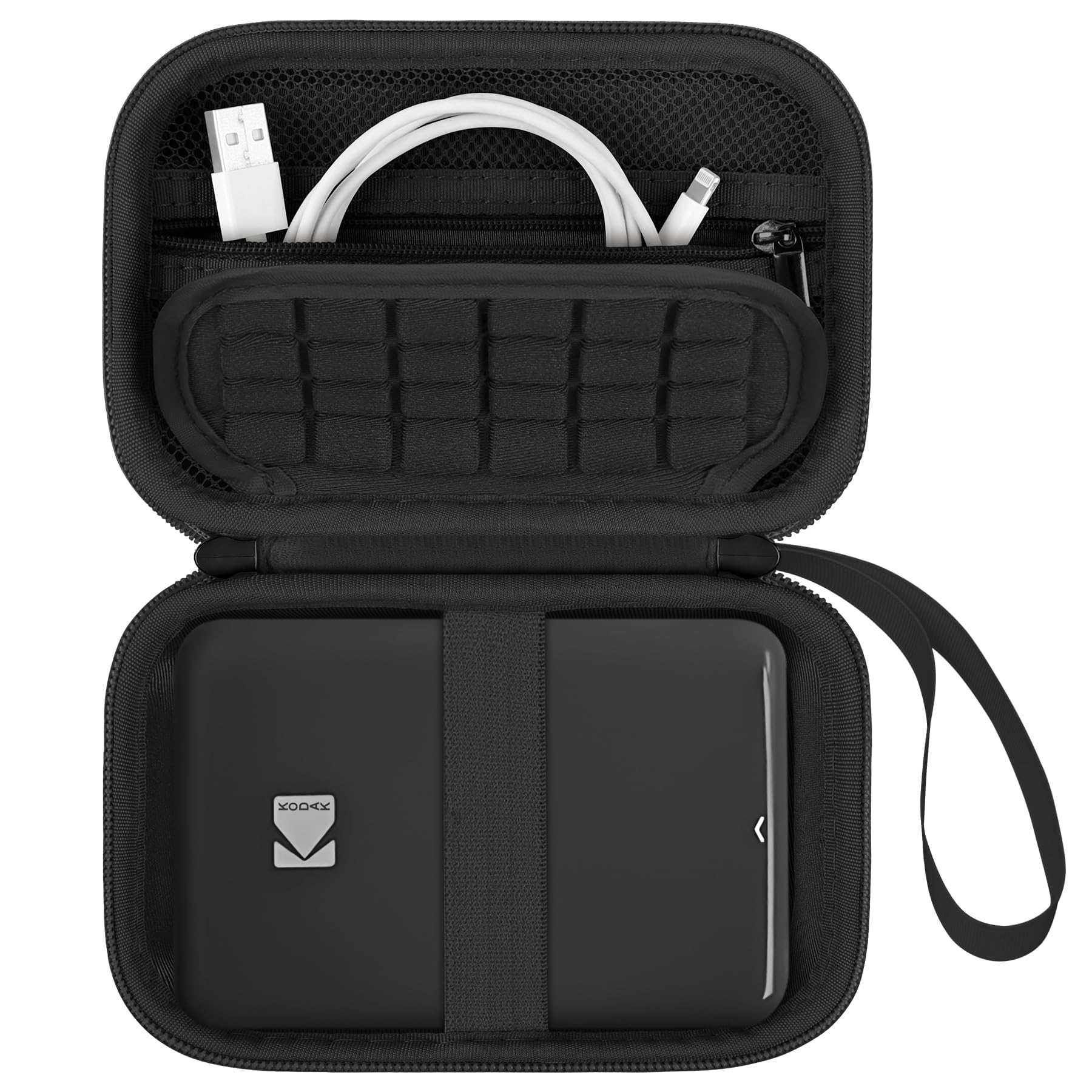 Supmay Hard Carrying Case for KODAK Step Instant Smartphone Photo Printer - Portable Mini Color Wireless Mobile Printer, Zipper Mesh Pocket for USB