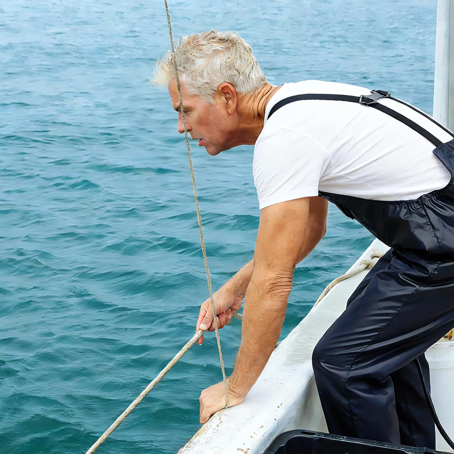 Waterproof Bib Overalls Pants for Men Women Lightweight Work Pants Rain Gear for Fishing Hunting - Image 3