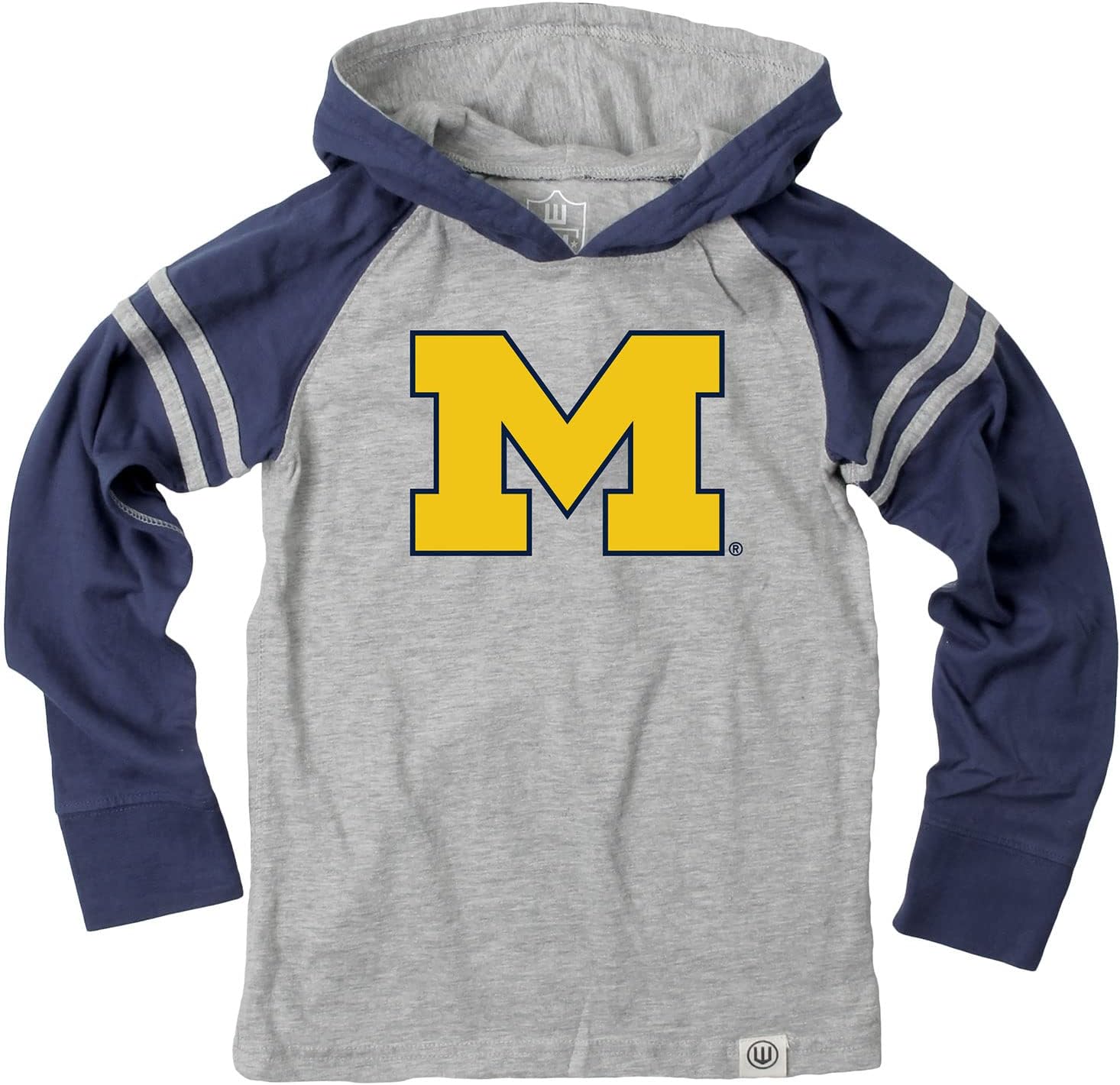 Wes and Willy Youth Boys College Long Sleeve Hooded T-Shirt Striped Jersey Hoodie