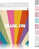 Vista 9 de SHIPKEY 100 sobres de polietileno rosas de agradecimiento de 10 x 13 pulgadas, sobres de polietileno reutilizables para joyas, aretes, sobres