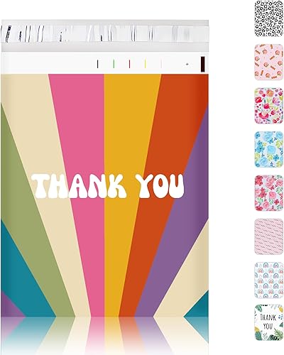 Miniatura 9 de SHIPKEY 100 sobres de polietileno rosas de agradecimiento de 10 x 13 pulgadas, sobres de polietileno reutilizables para joyas, aretes, sobres