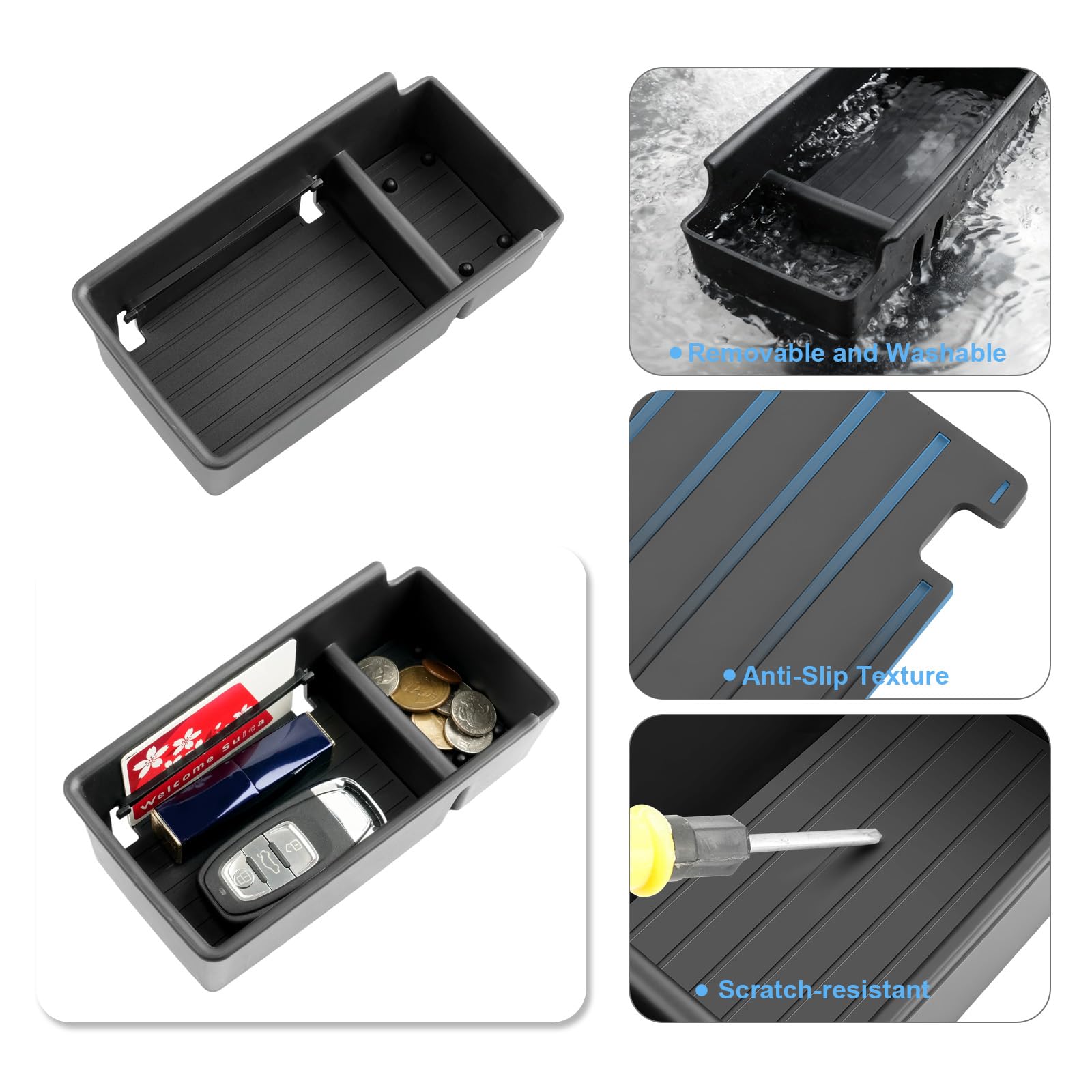Vano Portaoggetti per Braccioli Compatibile con Citroen C3 Aircross 2025 2026(Freno Elettronico), Scatola Portaoggetti del Console Centrale, Accessori Citroen C3 Aircross Organizer