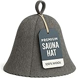 Premium Sauna Hat – 100% Natural Wool, Handmade Sauna Headwear for Men and Women – Eco-Friendly, Breathable, Insulating Hat for Sauna, Steam Room, Banya, and Bathhouse – One Size Fits All, Grey