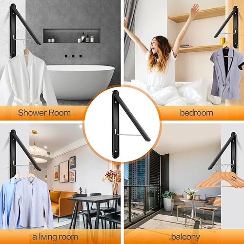 Miniatura 5 de Tendedero plegable para ropa interior, organización de lavandería, estantes de secado montados en la pared, estante de secado de ropa plegable,