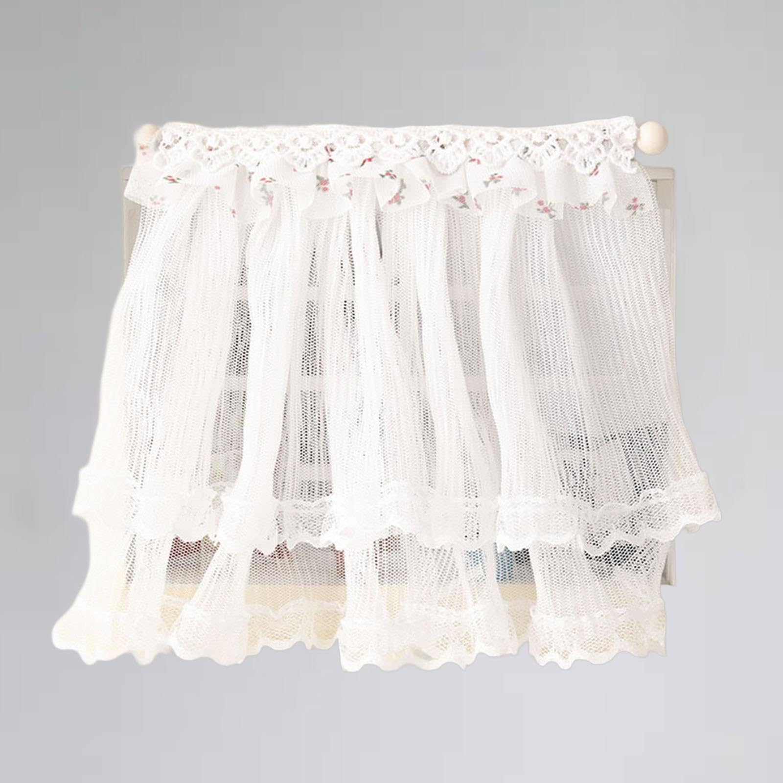 Tenda per Finestra in Miniatura per Casa delle Bambole 5X 1/12, Mobili per Casa delle Bambole per Bambole, Accessori per Mobili a Doppio Strato per Og