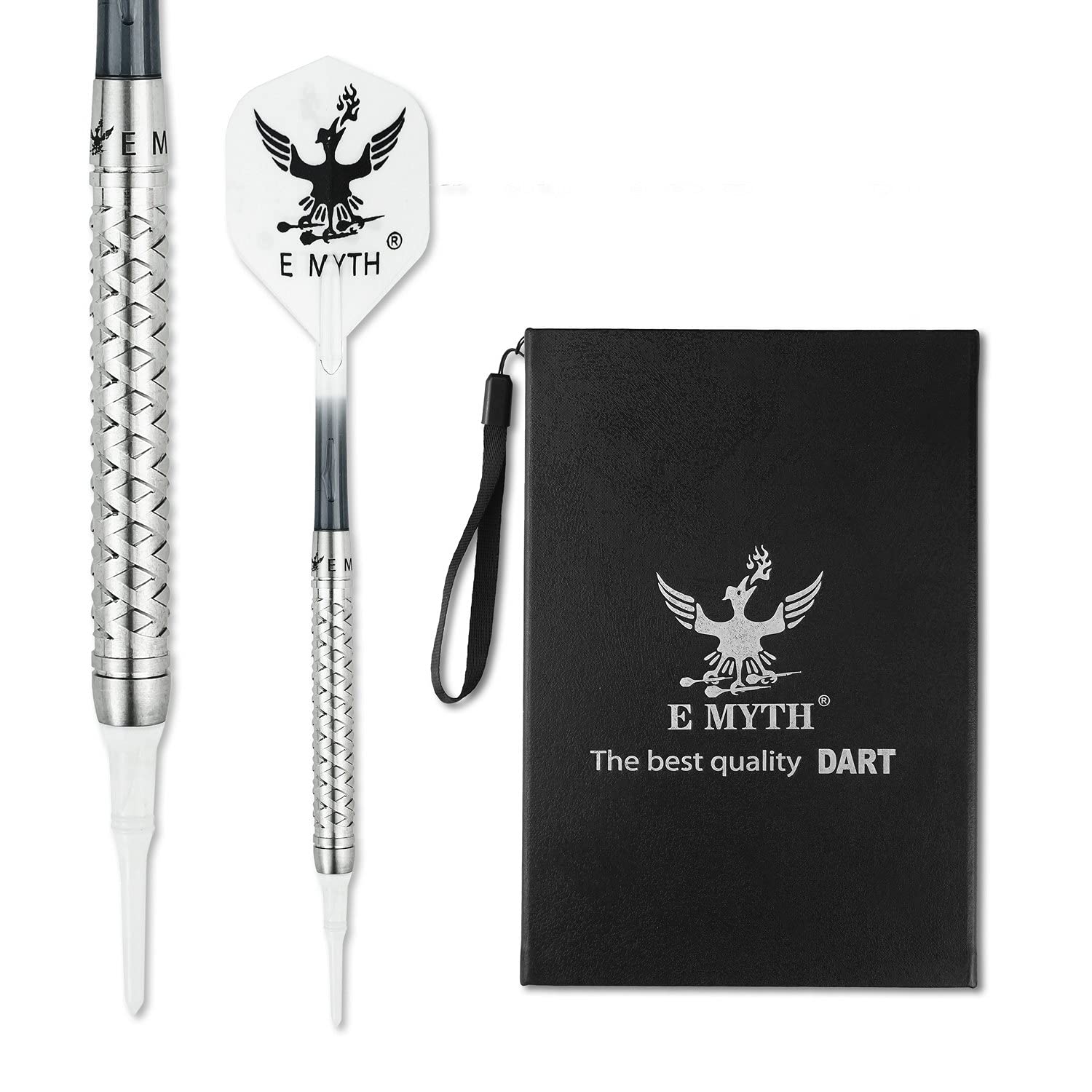 EMYTH Zestaw rzutek z miękką końcówką, 21 g, 90% wolframu, 6,6 mm × 52 mm, gęste, radełkowane, antypoślizgowe beczki, pełne akcesoria, zestaw upominkowy do domu i wewnątrz