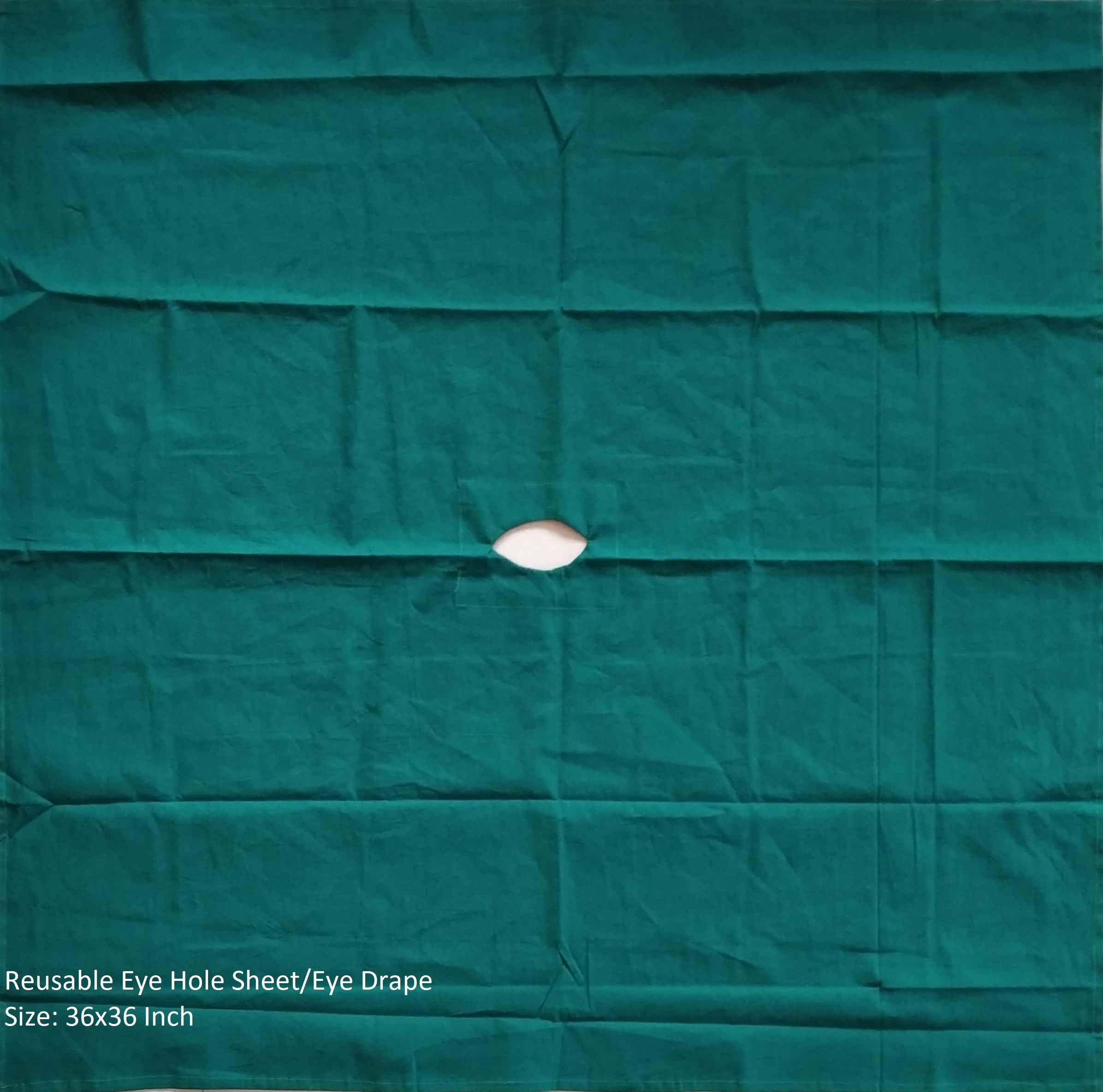 Reusable Surgical Eye Hole Sheet/Drape (Green)-36x36 inch