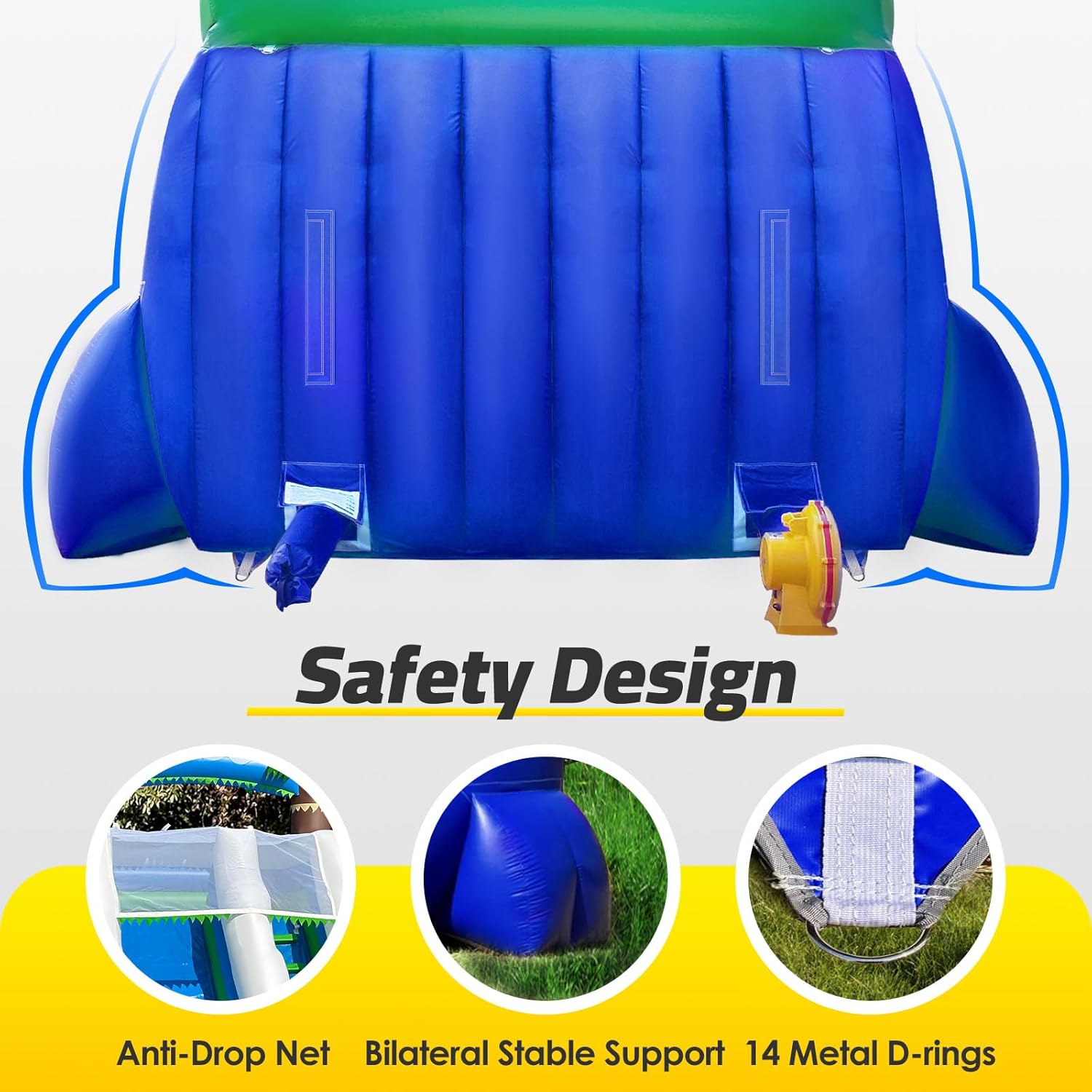 23x13x9Ft Inflatable Water Slide with Detachable Slide Climbing Ladder and Pool, Giant Wet Dry Use Commercial Grade PVC Inflatable for Birthday Party Rental(with 950W Blower)
