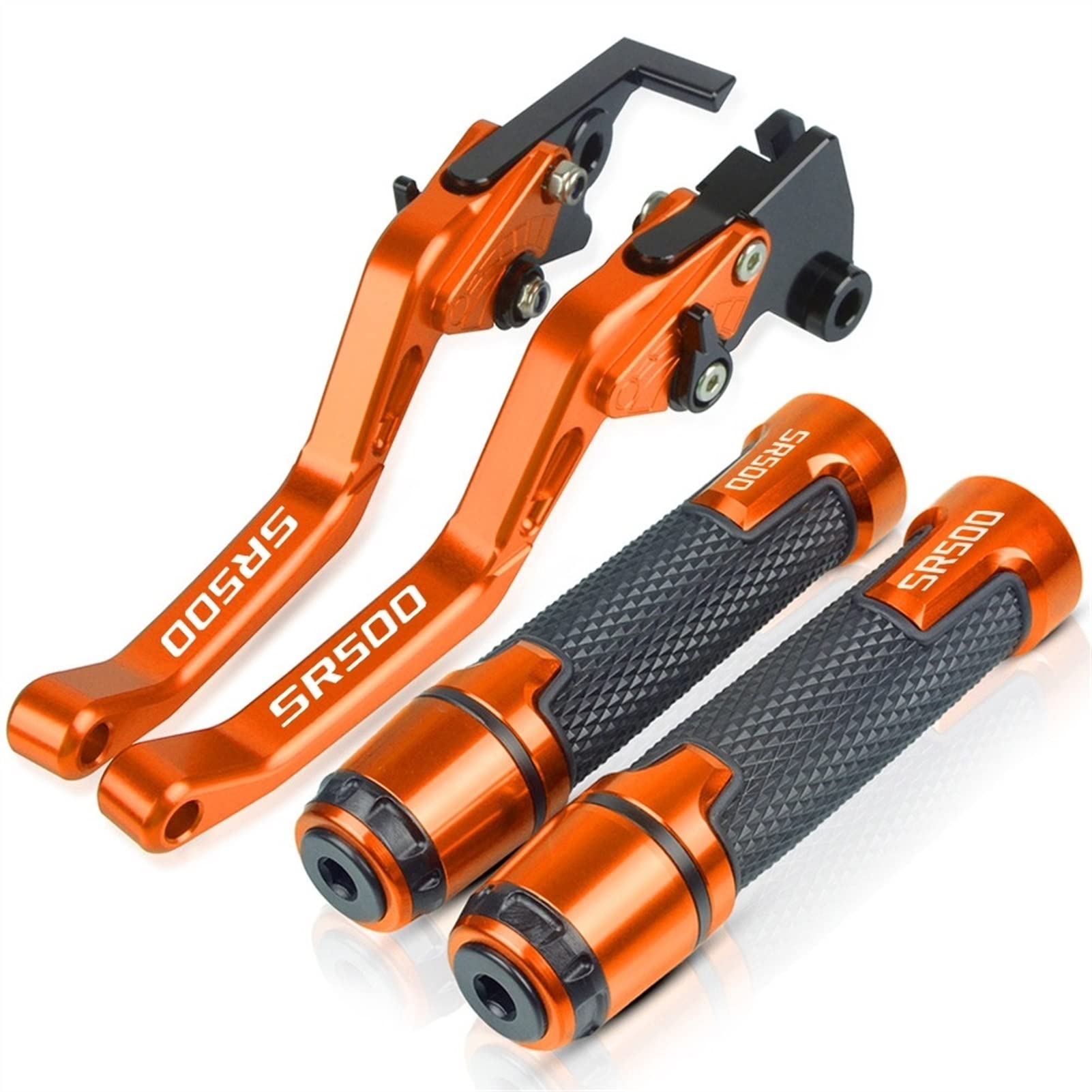 Vtaiex Orange Motorbike Accessories Motorcycle Accessories Brakes Extendable Clutch Levers Handle Bar Motorbike Parts For Y-Amaha Sr500 Sr 500 1978-1991 1979 1980 1981 1982 1983 1986 1990 1991(Orange)