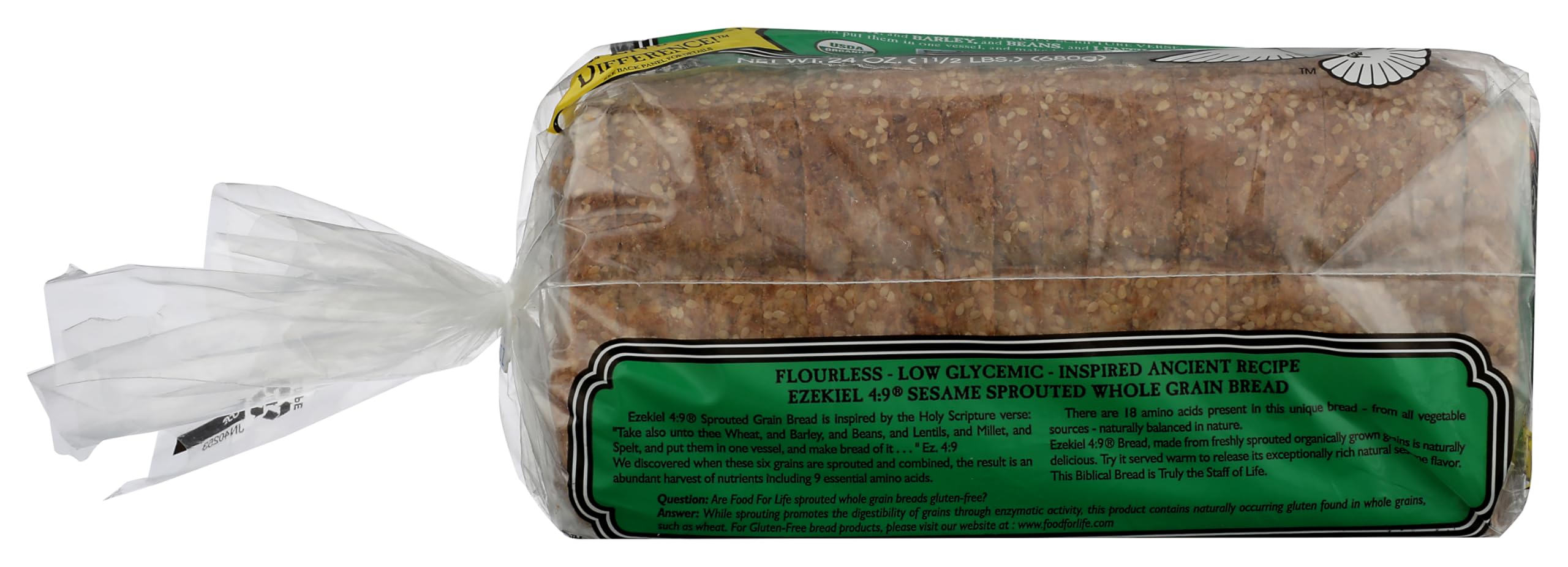 Amazon.com: Food For Life, Bread Sesame Ezekiel 4:9 Organic, 24