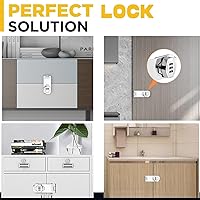 Vista 4 de Cerradura de Combinación sin Llave, Juego de 2 Cerraduras de Seguridad con Pestillo Deslizante, Cerraduras de Hasp Rotativas de Contraseña en Plata