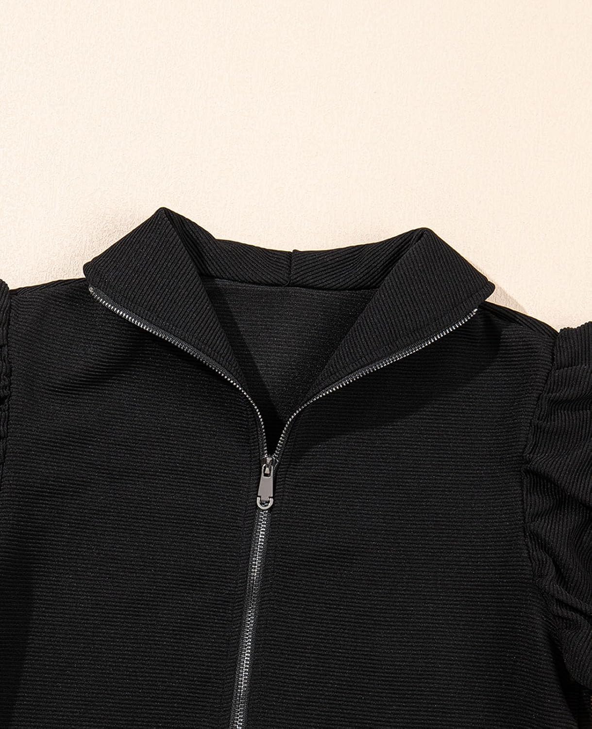 SELINK Two Piece Sets for Women Summer Outfits Ruffle Cap Sleeve Zip Top Wide Leg Pants Lounge Set Tracksuits - Image 4