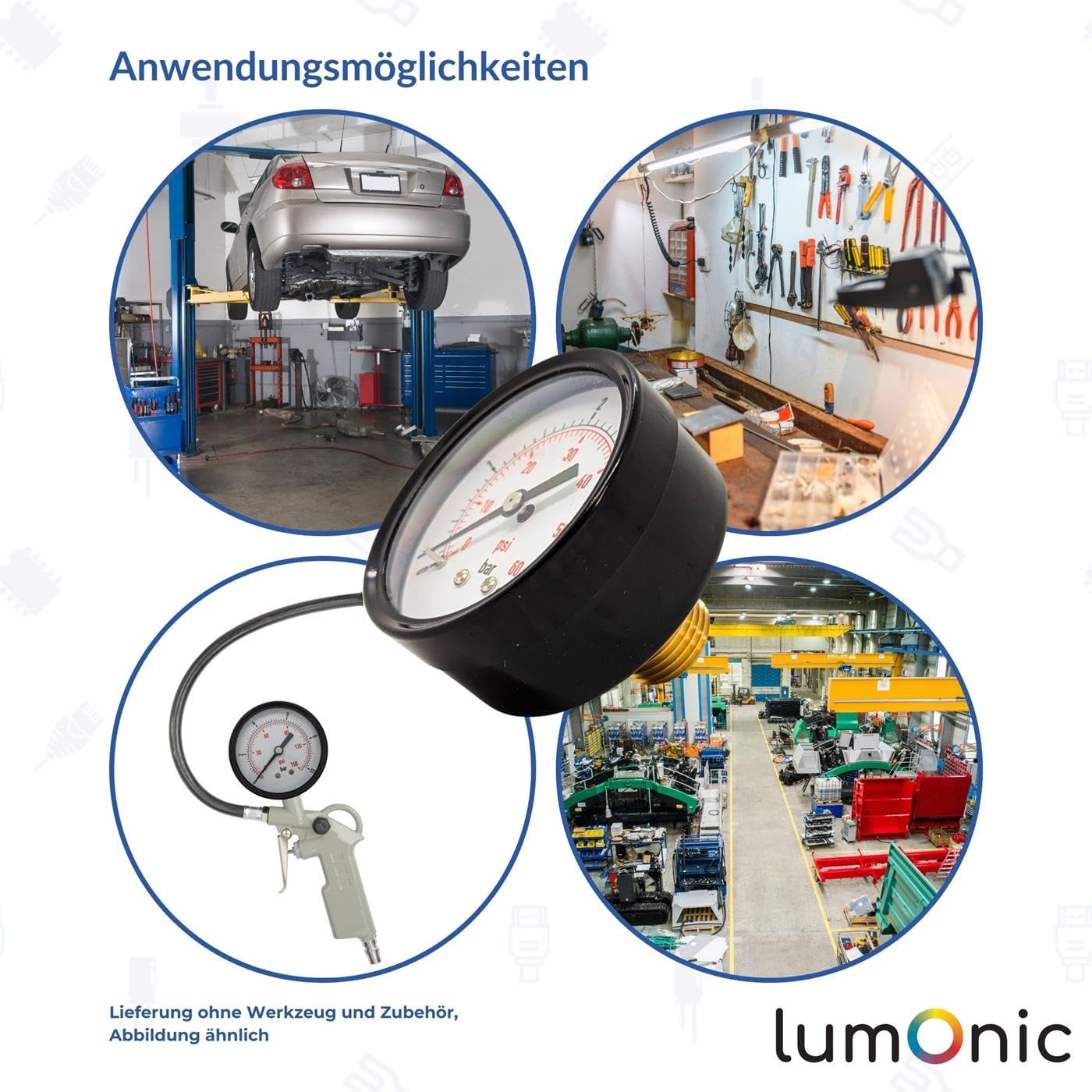 Lumonic I Pressure Gauge 0-4.0 Bar I 1/8 Inch I Class 2.5 I