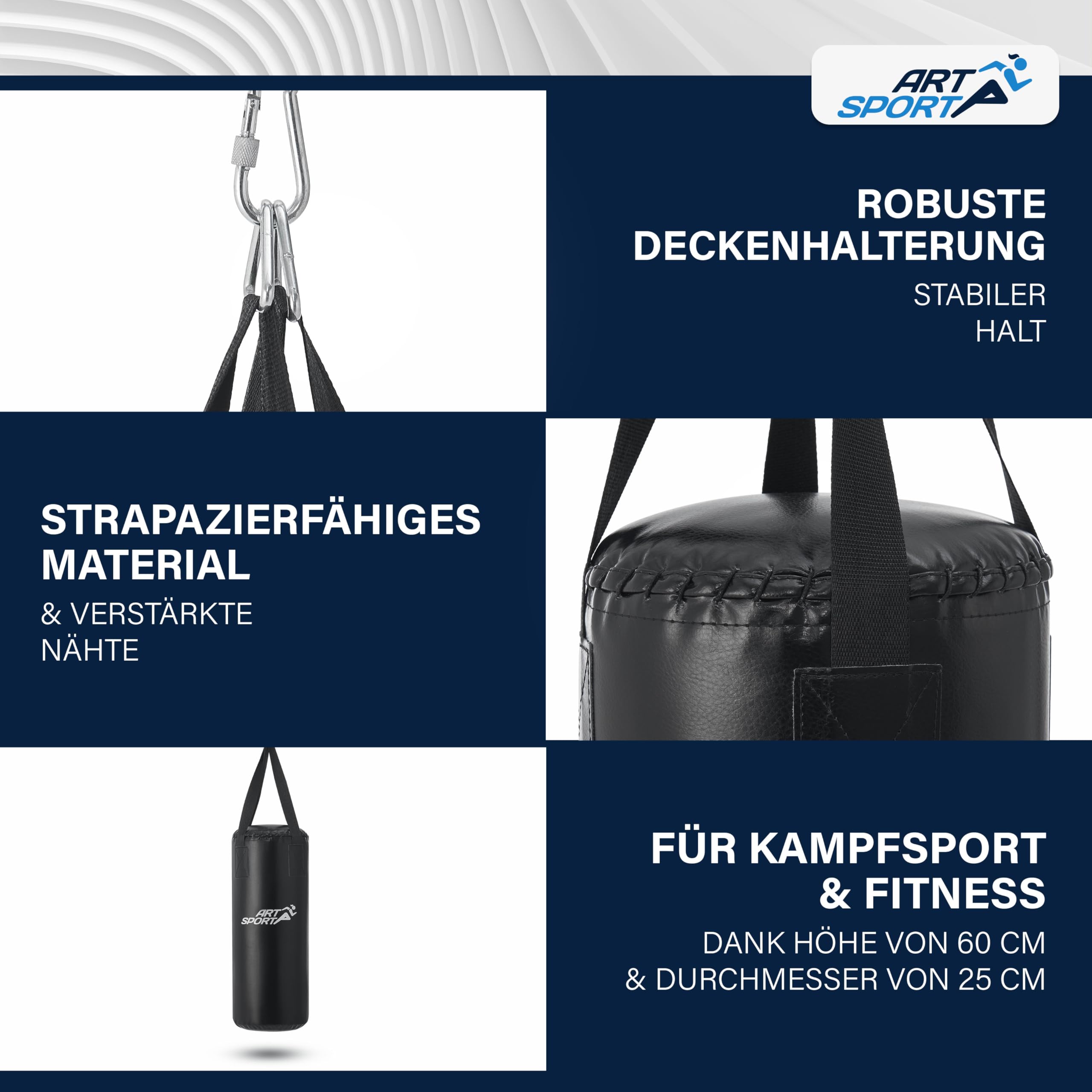 ArtSport® Boxsack Kinder - 8kg Boxsack Hängend inkl. Boxhandschuhe, Bandage & Deckenhalterung - Ideales Sport Set zum Boxen ab 6 Jahren