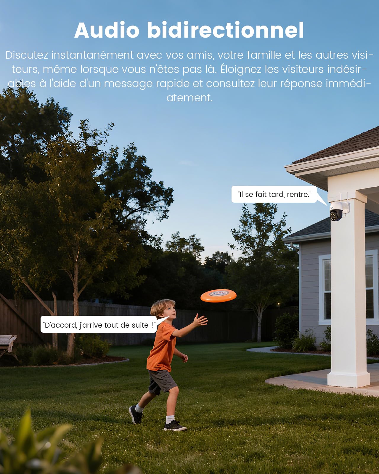 Hiseeu 4K 8MP Caméra de Surveillance Extérieure, PTZ WiFi Suivi Automatique, Vision Nocturne Couleur, Zoom Numérique, Vidéosurveillance 360°