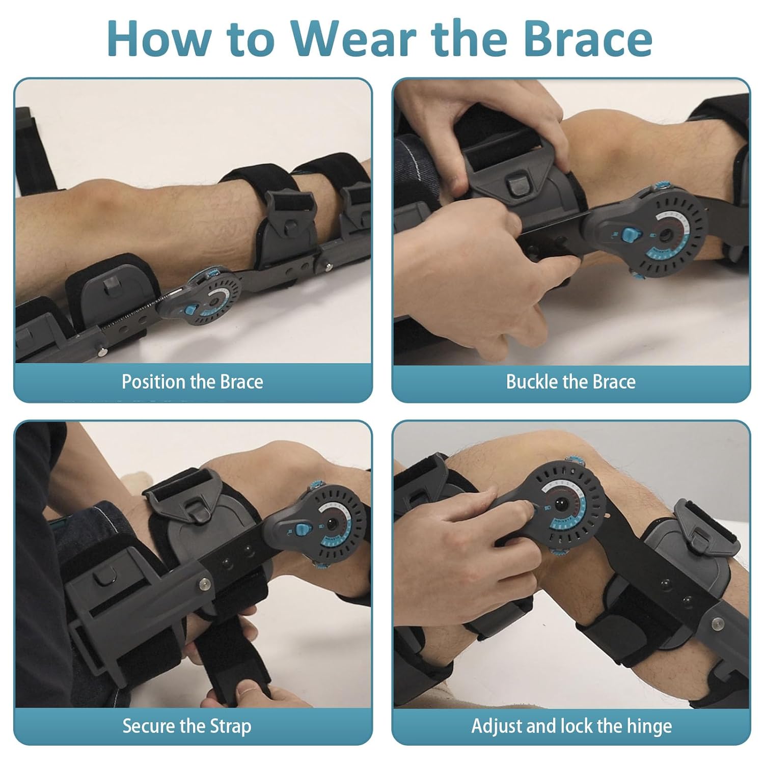 SinWar Hinged ROM Knee Brace with Shoulder Strap, Post Op Locking Knee Brace Immobilizer, Recovery Stabilizer for ACL/PCL/MCL Meniscus Tears,Metal KneeBrace for Men and Women(Left/Right Leg One Size)