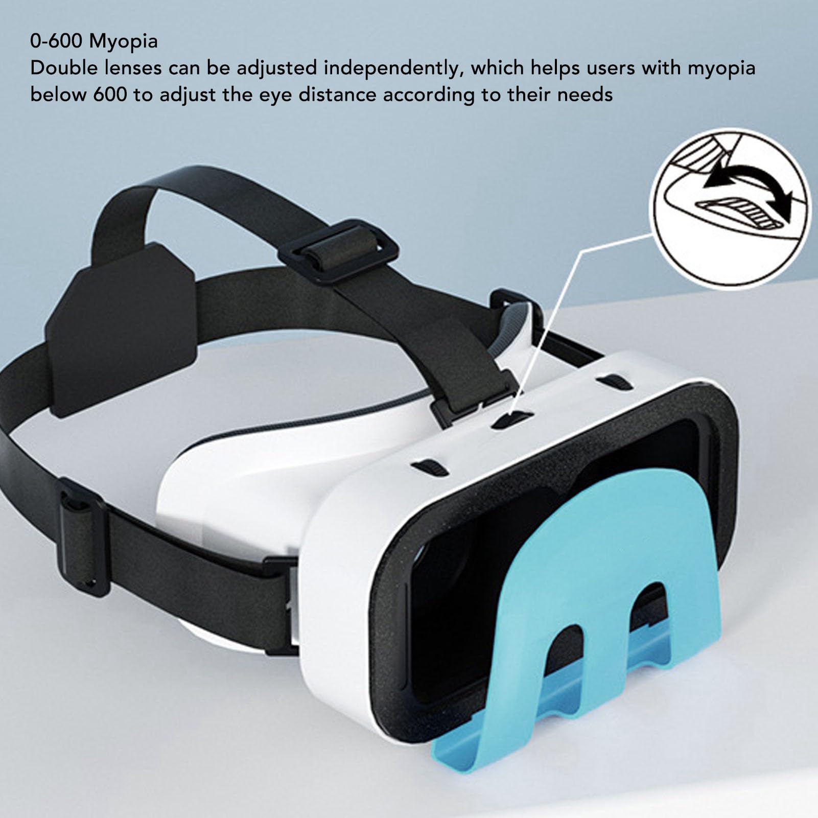 Cuffie VR Comode, Occhiali 3D Realtà Virtuale con Lenti HD, Traspiranti e Regolabili per Giocatori