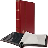 Vista 11 de LIGHTHOUSE - Libro de libros de tapa dura "BASIC" para sellos, 64 páginas de cartulina negra A4 con tiras transparentes y bisagras de lino dobles