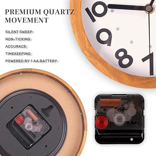 Miniatura 6 de BEW Reloj del día de la semana para personas mayores, reloj de pared analógico silencioso de 14 pulgadas, funciona con pilas, reloj de pared de