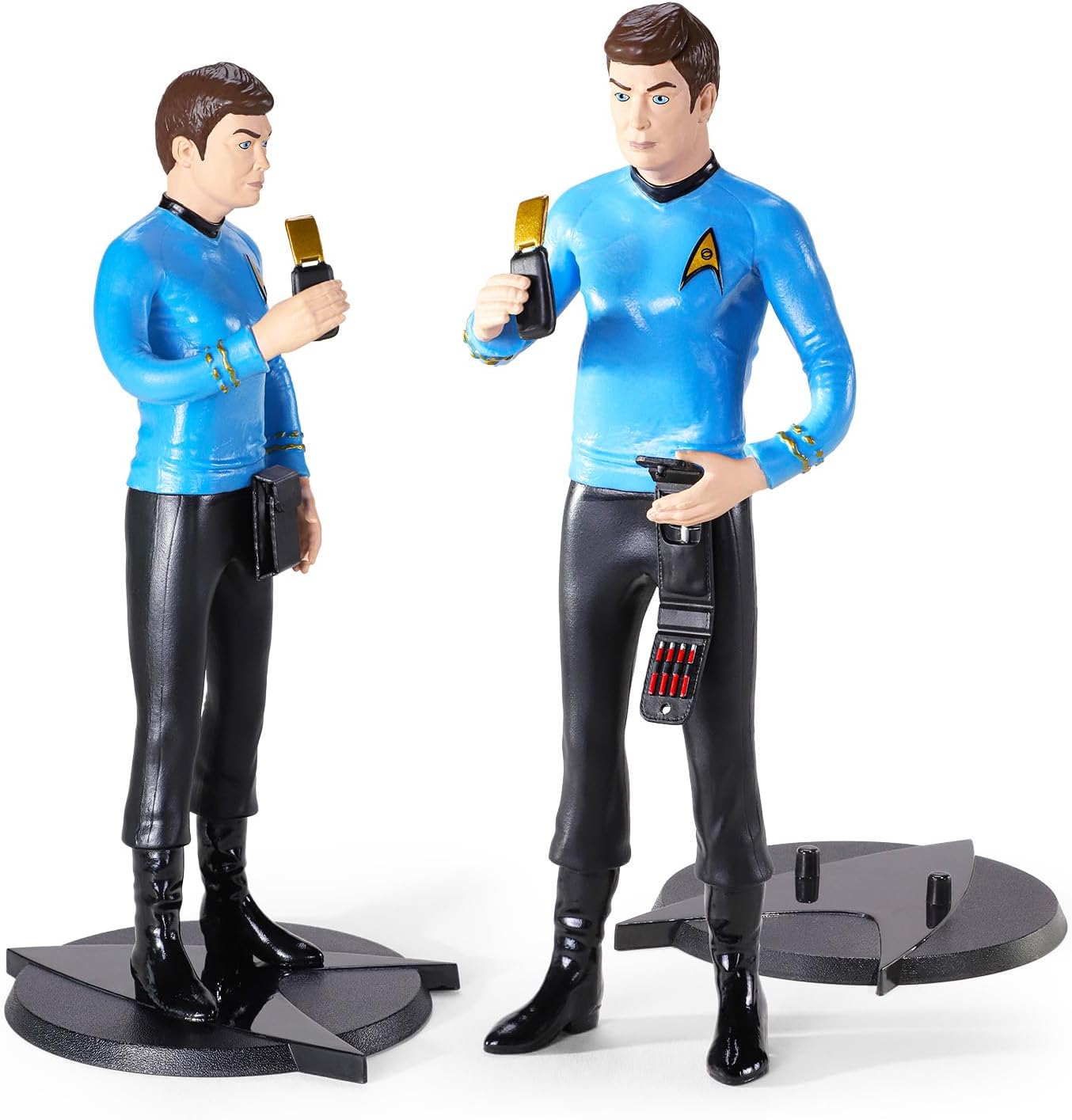 Paramount Star Trek Collectible Figures Set - The Original Series Bundle with 4 Action Figures: Kirk, Spock, McCoy, and Uhura Plus Stickers | 7" Star Trek Toys