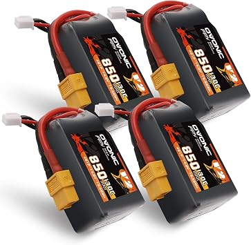 OVONIC 130C 4S 850mah Lipo Battery 14.8V Pack with XT60 Plug for FPV Racing