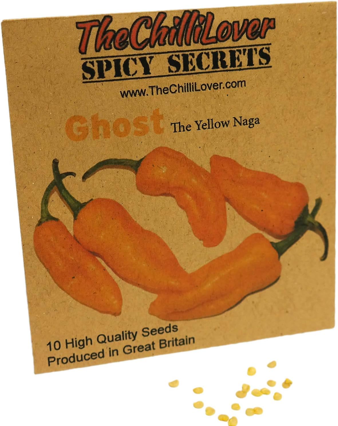TheChilliLover Hot Pepper Seeds Ghost Golden Yellow Naga Pack of 10