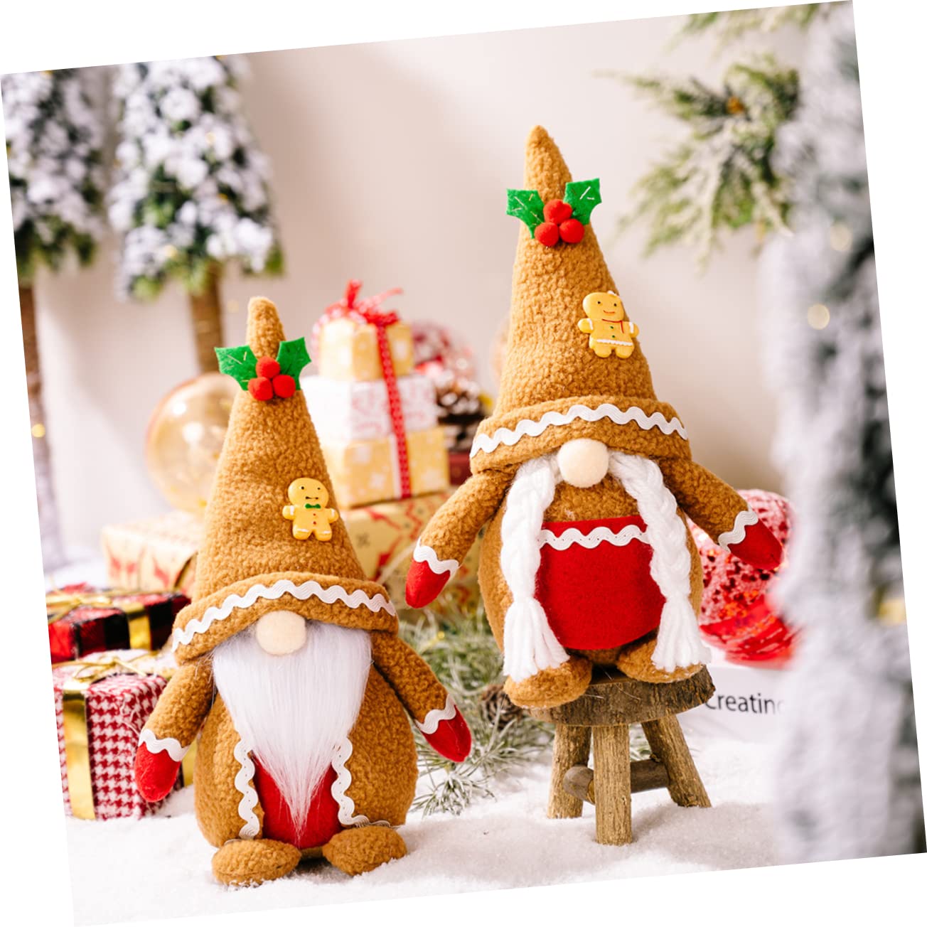 PRETYZOOM 6 Piezas muñeca Rodolfo Figuras de Rellenos Adornos de muñecos navideños Duendes navideños decoración navideña Decoraciones de de Peluche algodón Light Brown