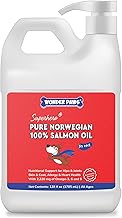 Premium Salmon Oil for Dogs– Pure Norwegian Salmon Oil High in Omega 3 EPA & DHA -Powerful Fish Oil for Dogs Skin & Coat, Hip & Joints, Allergies & Itchy Skin – Omega 3 Fish Oil for Dogs-128oz Liquid