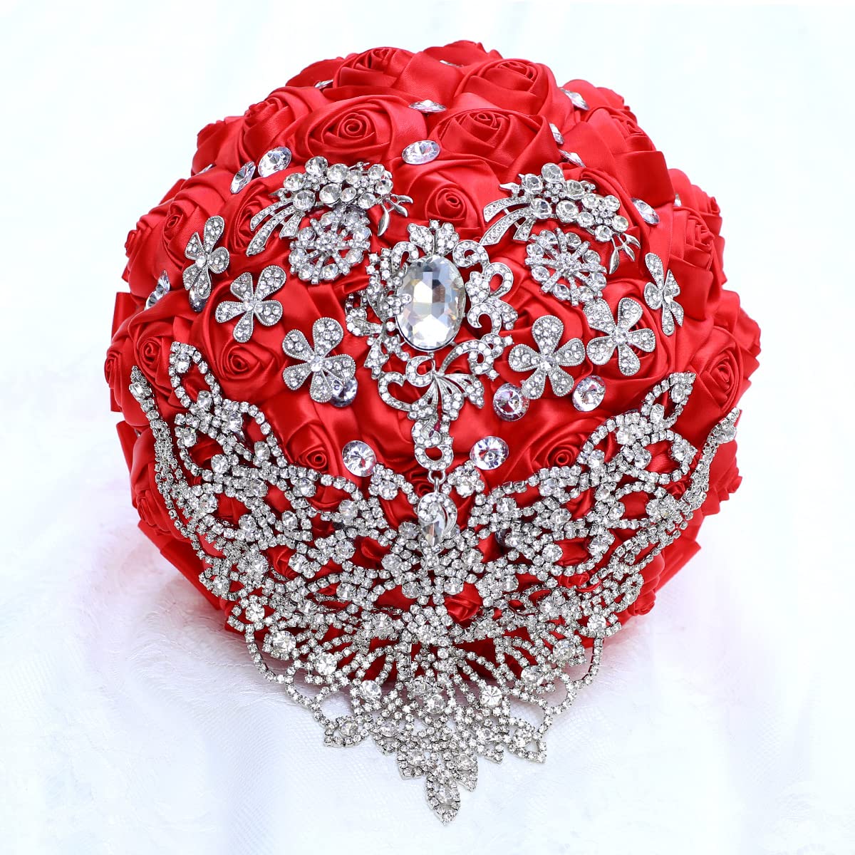 Luksusowa broszka ze strasami Ślub Panna młoda Bukiet ślubny Broszka Bukiet Druhna Kwiaty Walentynki Spowiedź Rocznica (#1) (#4)