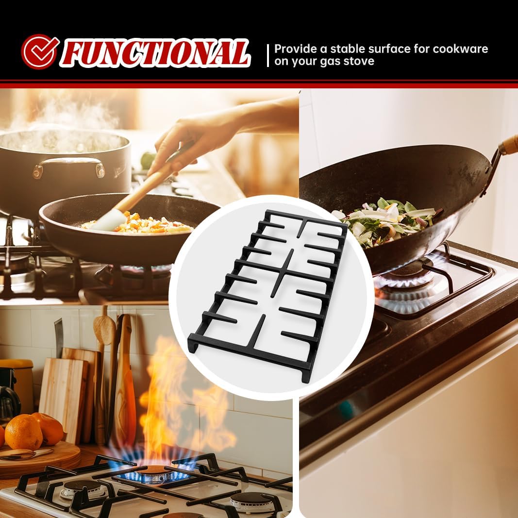 WB31X27150 Center Grate Replacement for GE Stove Parts JXGRATE1 WB31X24737 General Electric Gas Range Grate Cast Iron Surface Burner Grate GE Cooktop Parts Stove Top Grate 19.6" x 9.1''