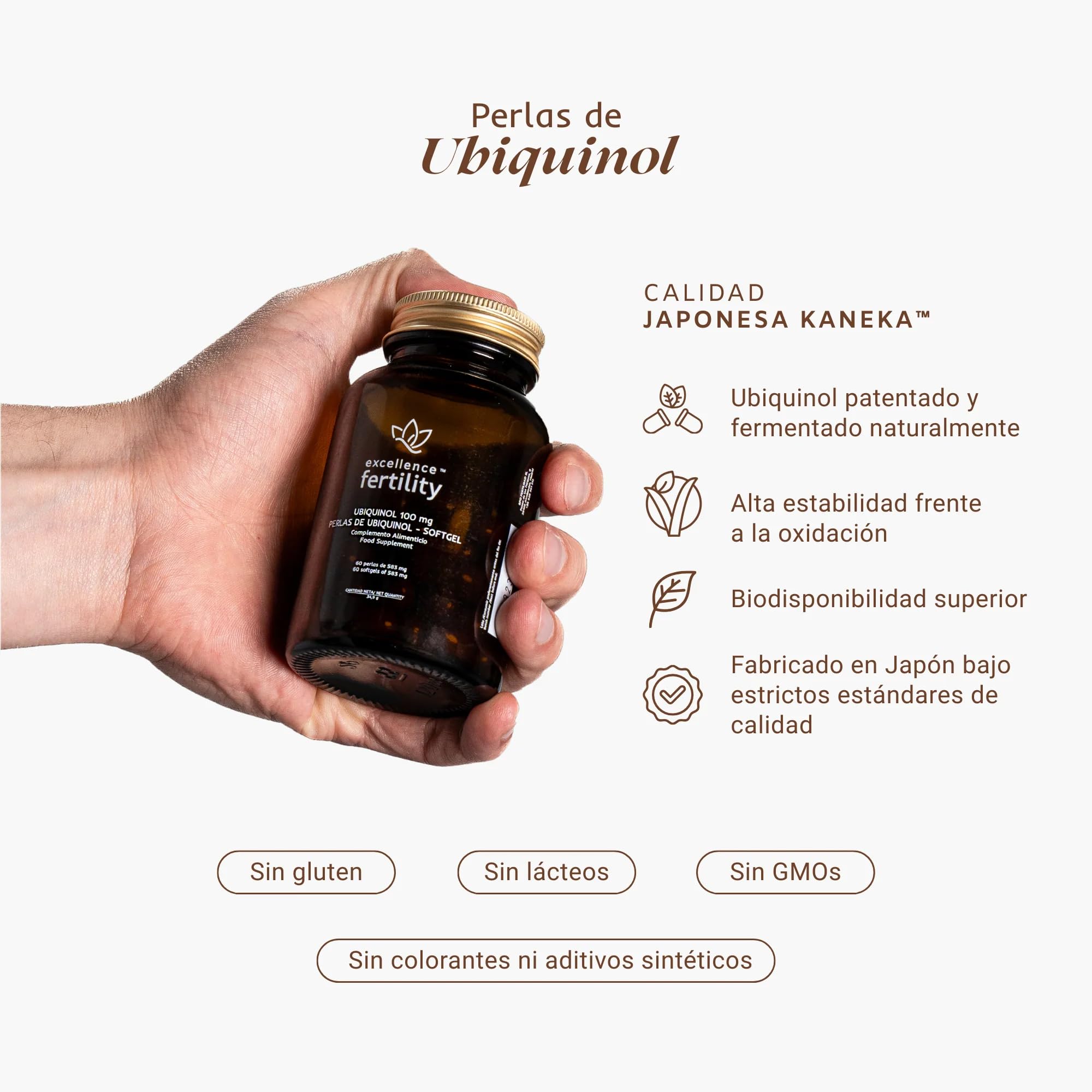 Excellence Coenzima Q10 Ubiquinol Kaneka™ - Suplemento Fertilidad Hombre y Mujer - Antioxidante para Calidad Ovocitaria y Seminal - Fabricado en Japón - 60 cápsulas | EXCELLENCE FERTILITY