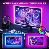 Vista 4 de Luces LED para TV, retroiluminación LED de TV de 13.1 pies, luces LED de TV que se sincronizan con TV de 43 a 55 pulgadas, control remoto por